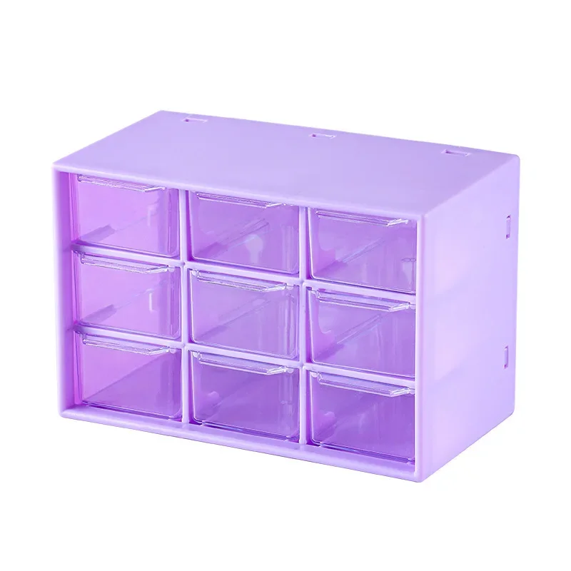9 Grid Drawer Type Storage Box desktop storage box stationery organizer desktop storage shelf stationery storage box desktop storage kit storage drawer boxes Small Cosmetic Plastic Organizers Box Kawaii Student Desk Stationery Debris Jewelry Storage Rack