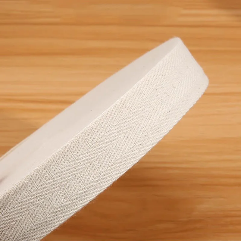 Description Picture 5 of itemCotton Woven Tape With Herringbone Pattern Edging Strip 10-60mm White Beige Twill Binding Ribbon Webbing Tape Sewing Supplies