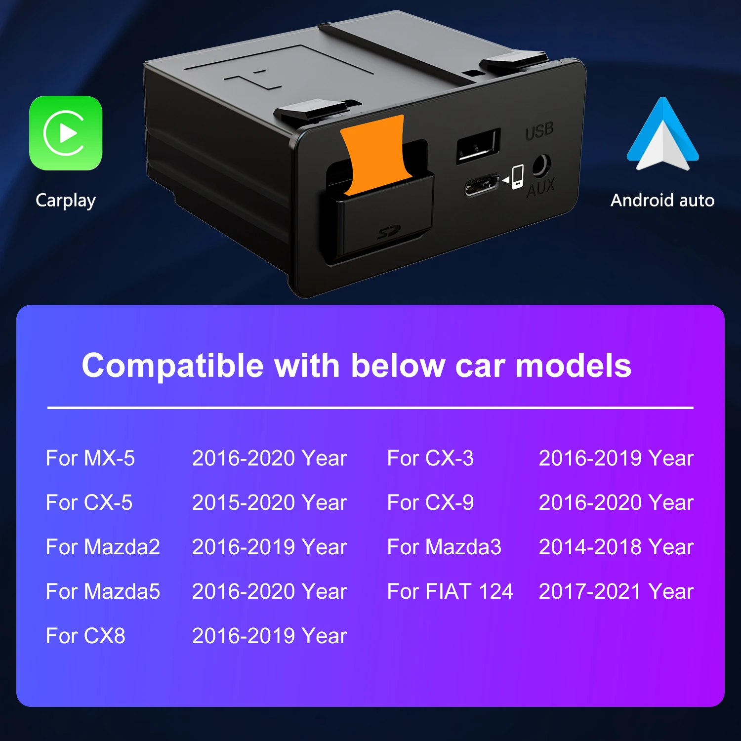TYPE-C マツダ CarPlay Android 自動ハブ OEM レトロフィット