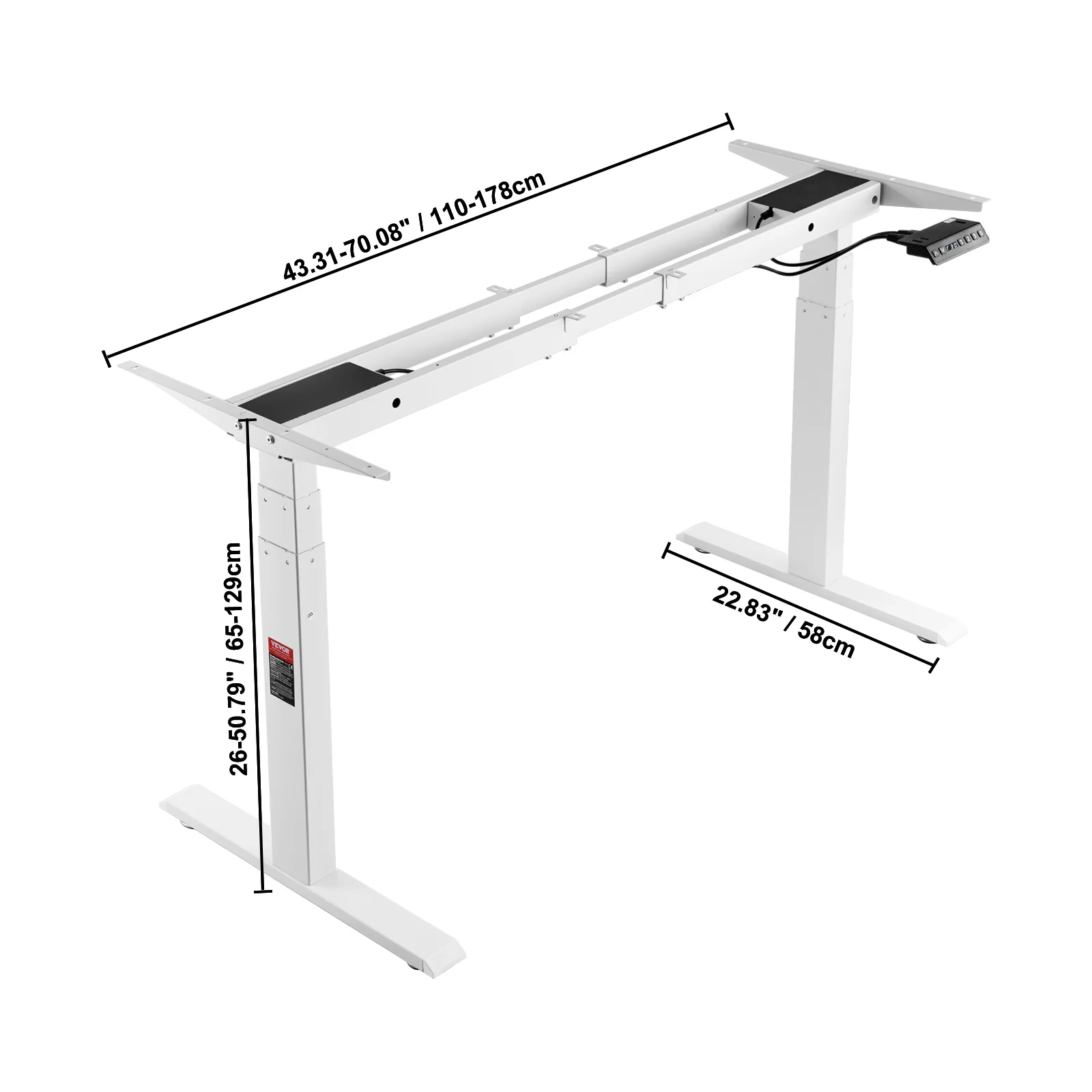 Dual 64to129cm white