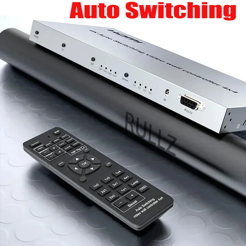 4K 4x4 HDMI 비디오 월 컨트롤러 자동 스위칭 1x2 1x3 1x4 2x2 3x1 4x1 멀티 스크린 모니터 스플라이싱 프로세서 3 4 TV 스플라이서