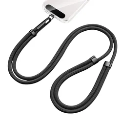 Enhanced Universal Phone Lanyard with Anti - Drop Safety Clip and Adjustable 360° Rotation Neck/Crossbody Strap (Black)