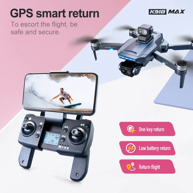K918 Max Obstacle Avoidance GPS Profesional UAV 4k Remot Control Drone FPV Drone HD Dual Camera Helicopter Aircraft Quadcopter 3