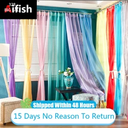 Rideaux European American Sheer Tulle Curtains For Living Room Window Screening Solid Door Drape Wedding Party Decoration Panel
