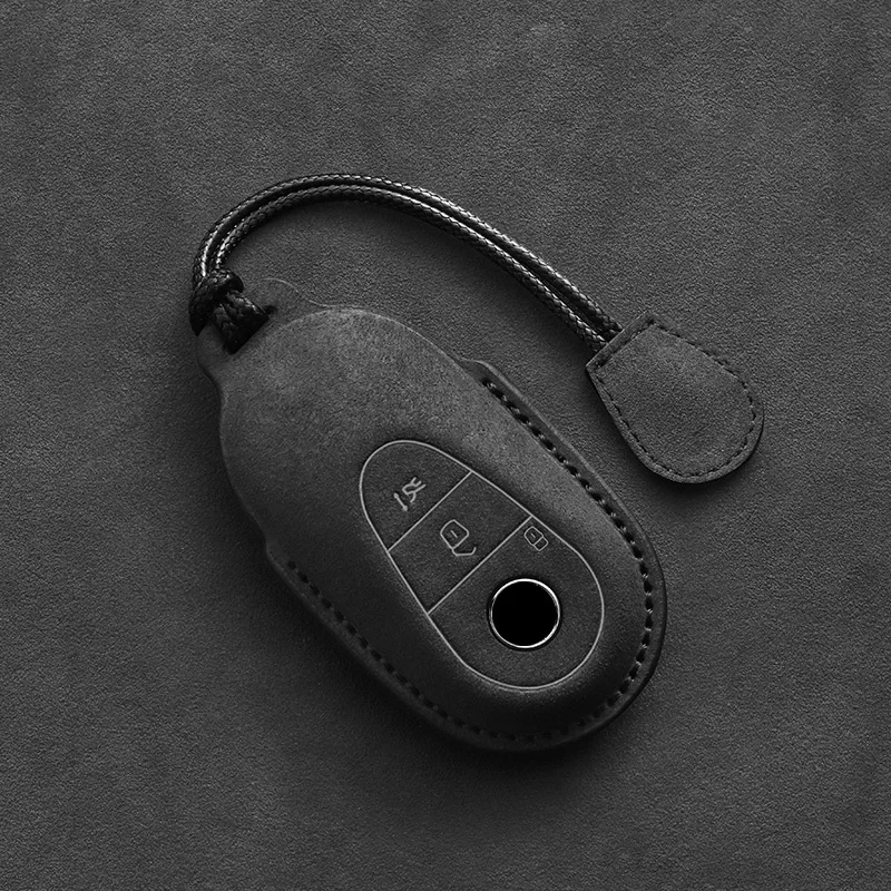 Key case,key case cover Leather car key case for Mercedes Benz C /S Class W223 W206 S350L S400L S450L S500L fob suede protector accessories