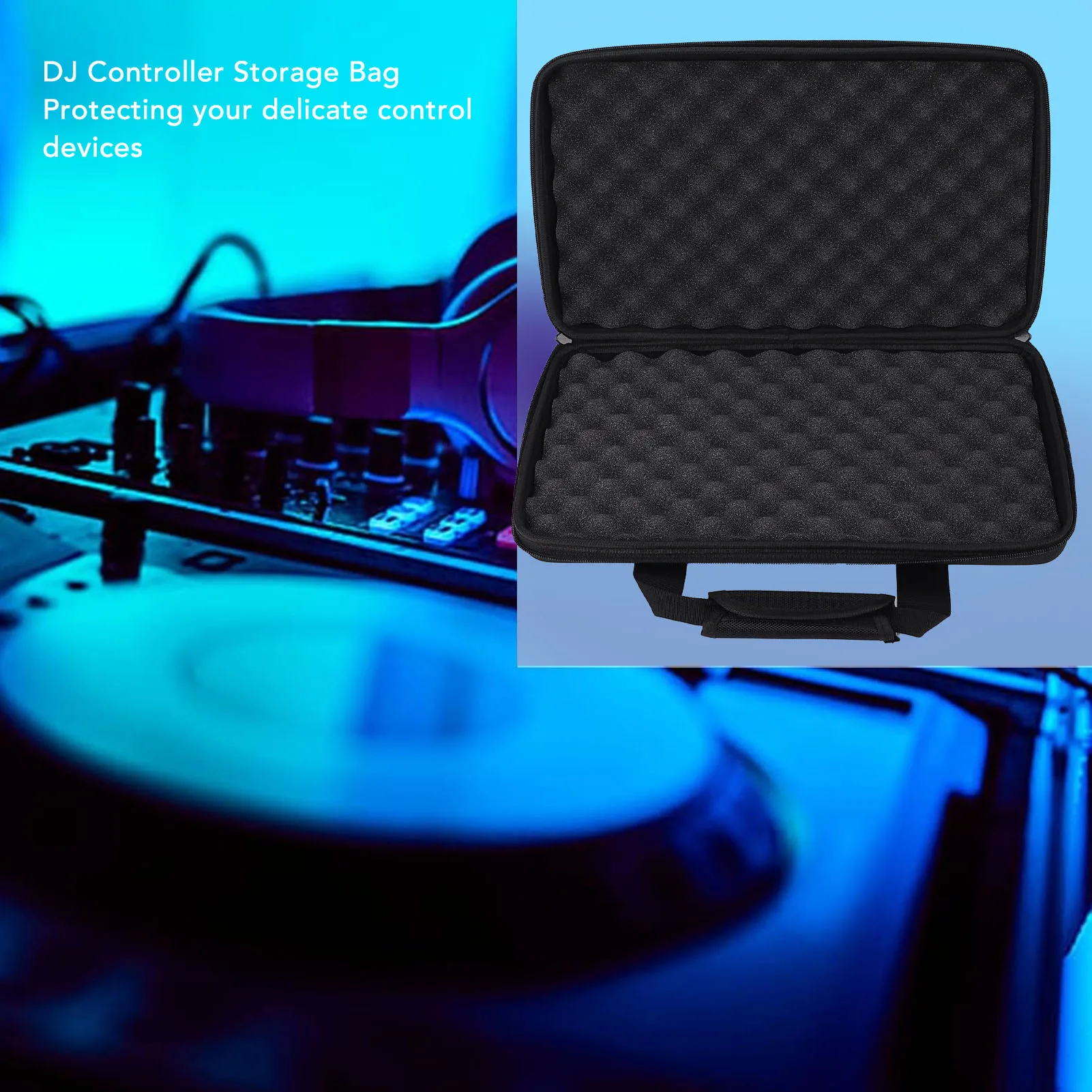 DJ Controller Storage Bag Portable Carrying Case for Double Channel DJ Controllers