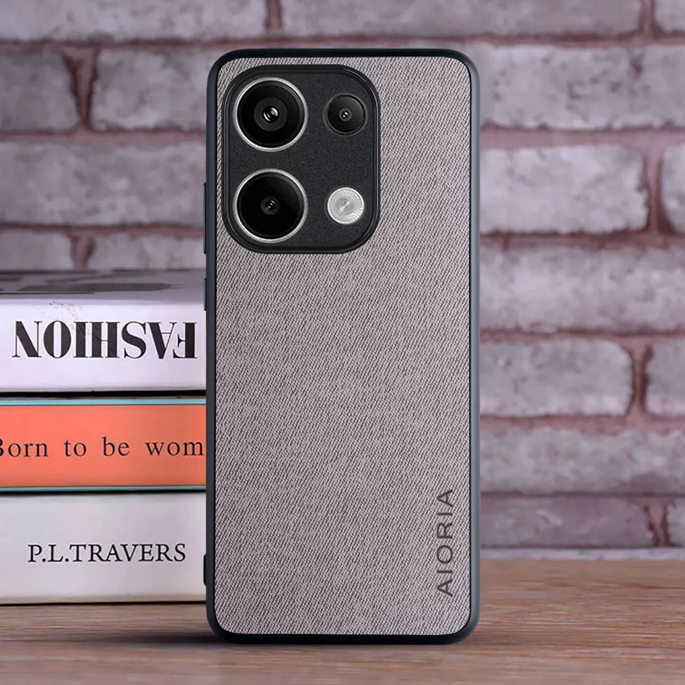 Luxurious Textile Leather Skin Phone Cover - Elegant Case