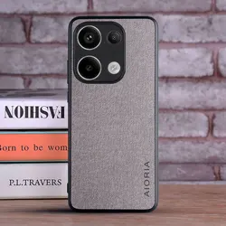 Luxurious Textile Leather Skin Phone Cover - Elegant Case for Poco M6 4G (Light Gray)