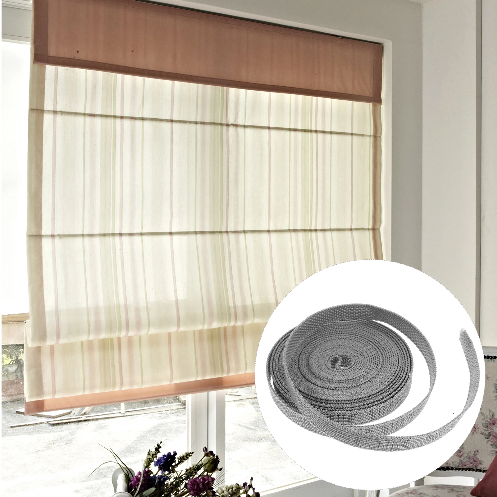 5M Wear-resistant Curtain Strap Roller Blind Buckle Strap Drapes Binding Tape Ribbon Universal Tieback