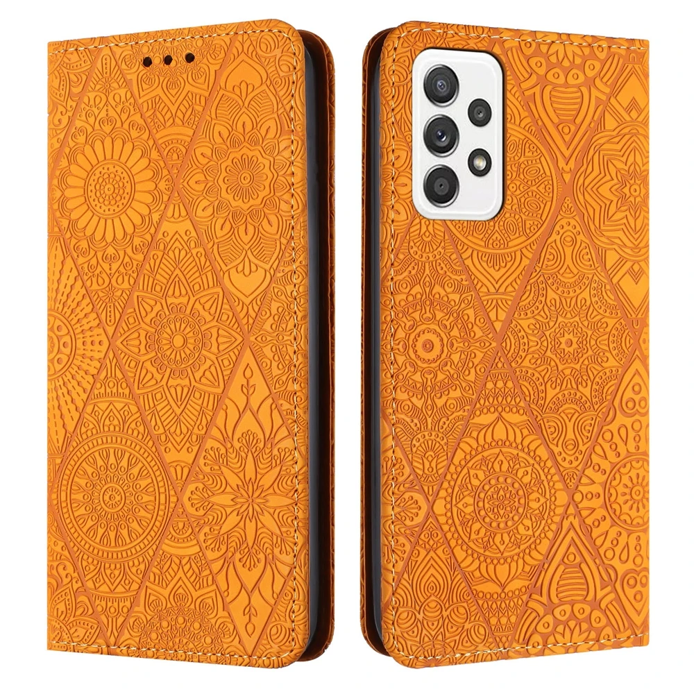 Magnetic Leather Retro Embossed Flip Wallet Phone Case