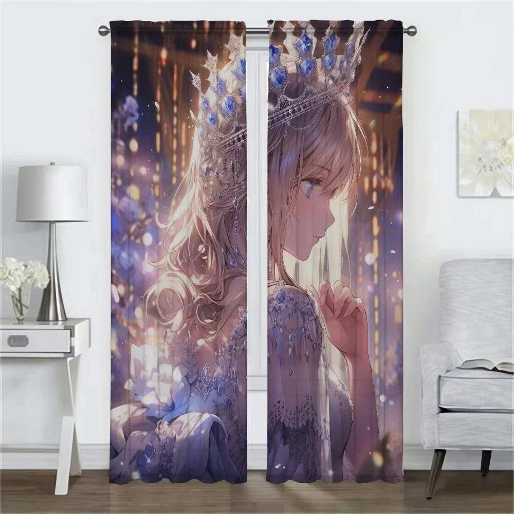 My Princess Blackout Curtain for Room 2 Panel Home Interior Curtains Halloween Decoration Shades Partition Tulle for Bedroom 2