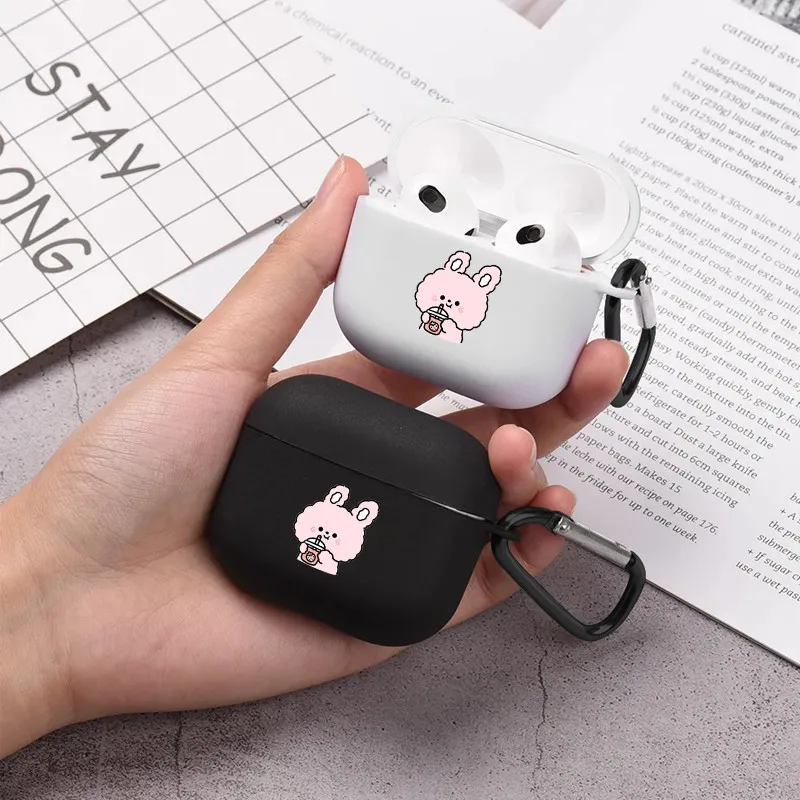 Custodia Per Airpods Rosa Simpatico Coniglio Per Auricolare Per Airpods 1 2 Airpods3 Per Airpods Pro 2 Custodia Regalo Per Fidanzate Bambini