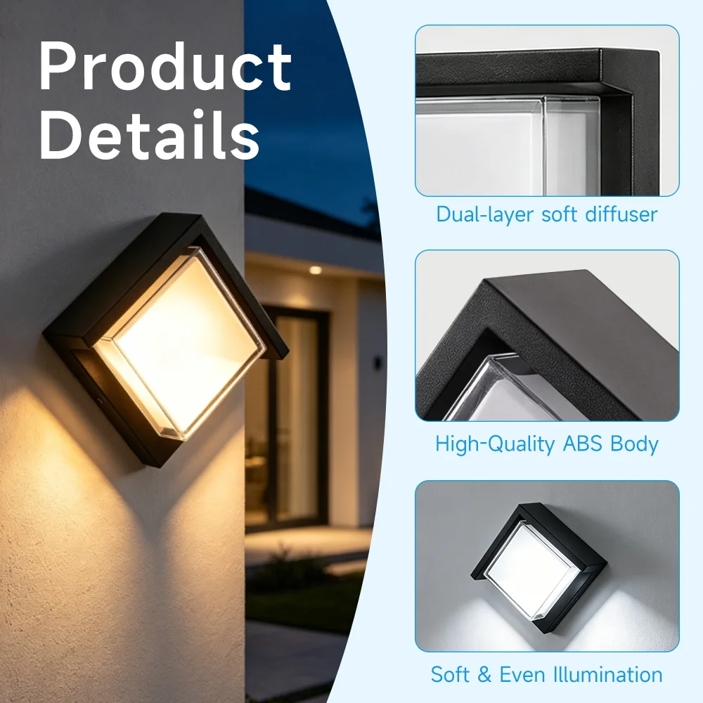 Elegant Outdoor IP65 Waterproof Wall Light - Warm Light for Gardens, Corridors, and Balconies