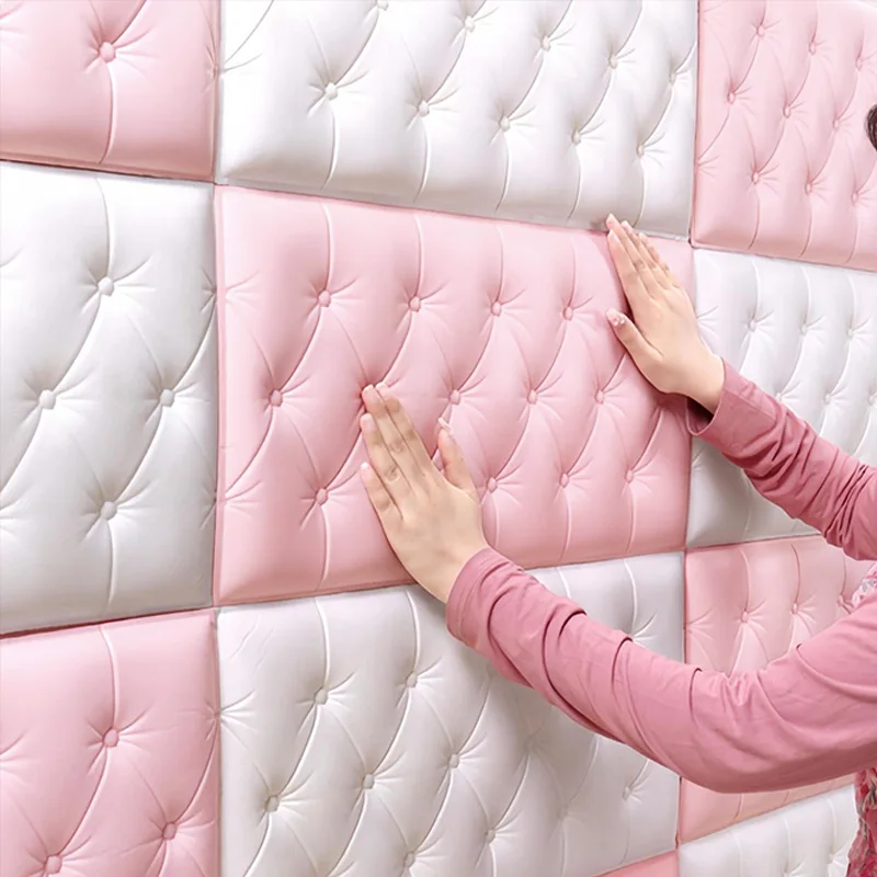 3D Wall Stickers Self-adhesive Waterproof Thicken Foam Tatami Anti-collision Wall Mat Kids Bedroom Background Decor Panels