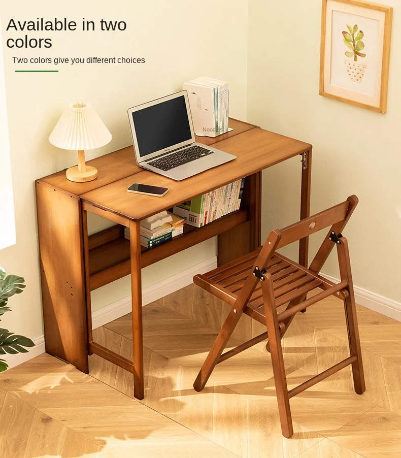 Description Picture 2 of itemFolding Desk Computer Table Desk Student Household Small Desktop Solid Wood Bedroom Bedside Writing Workbench