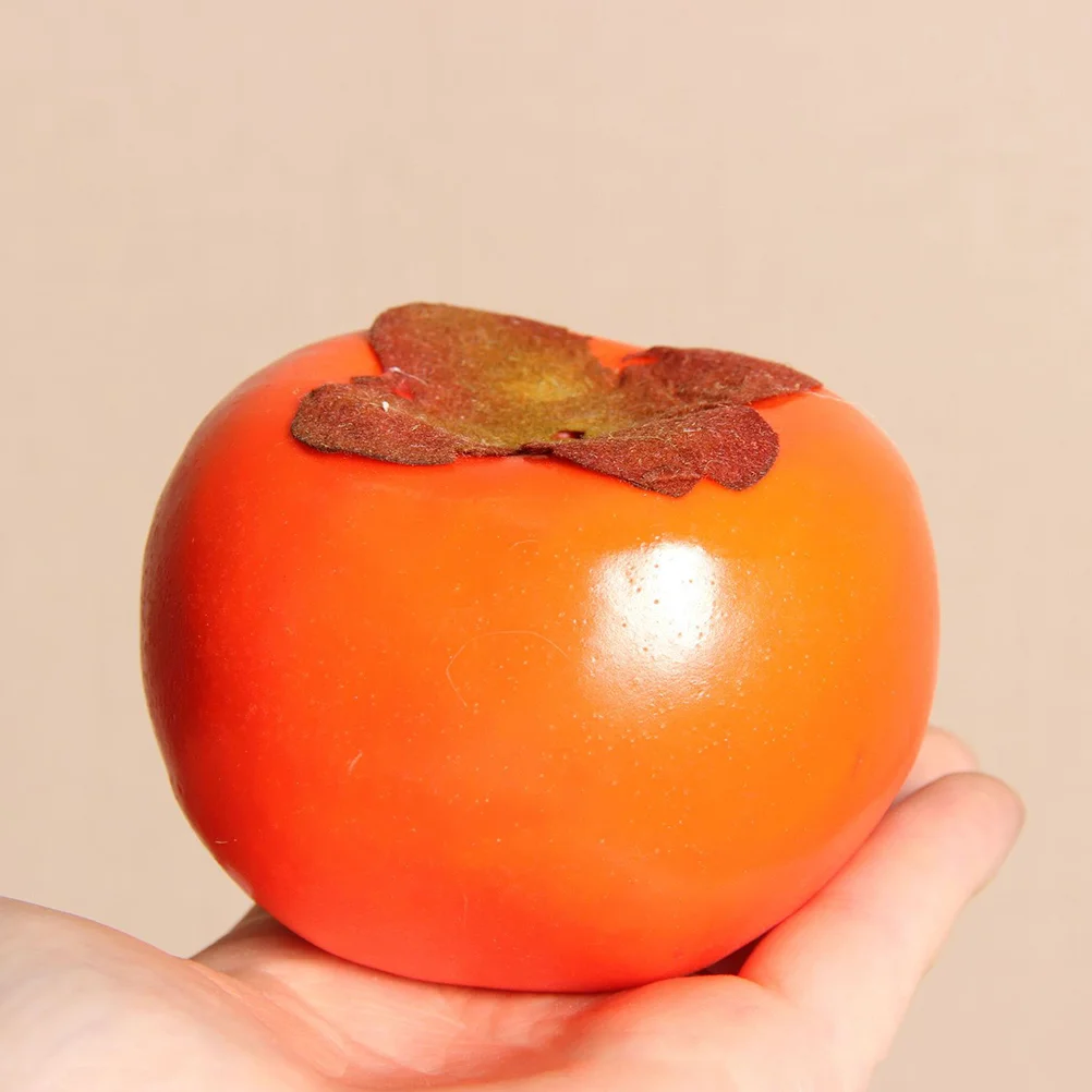 

4 Pcs Simulation Persimmon Artificial Fruits Window Model Prop Foam Display Models