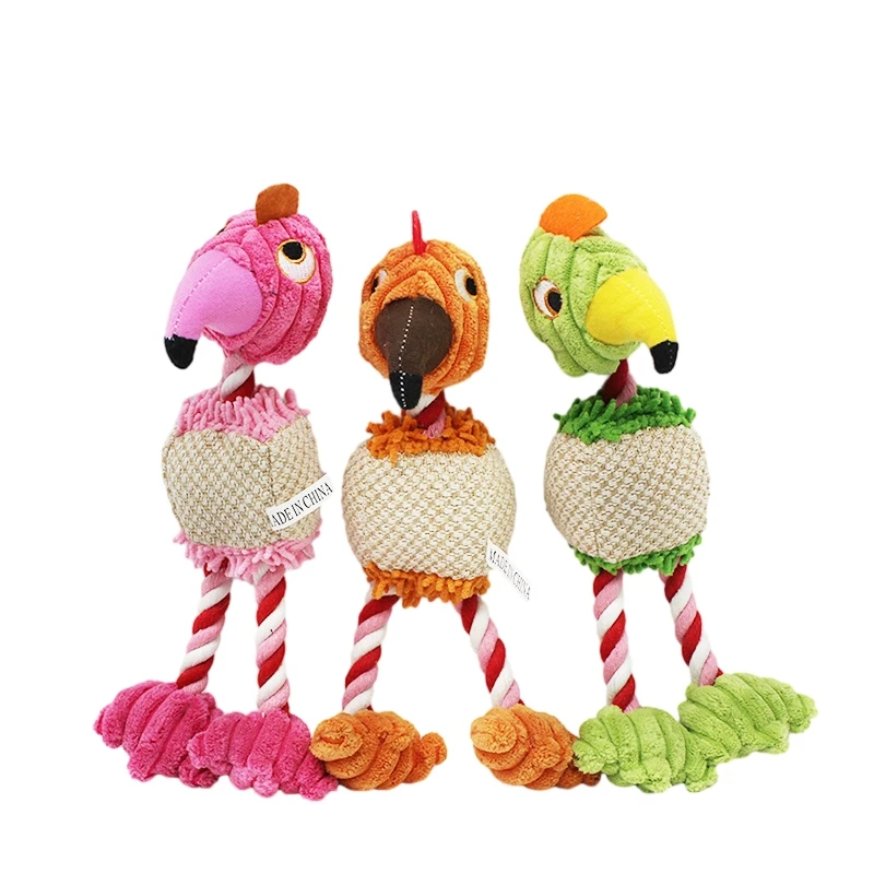 Funny Bird Plush Dog Toys For Small Large Dogs Squeak Chew Toy Cotton Rope Bite Resistant Puppy Toys Pets Interactive Supplies