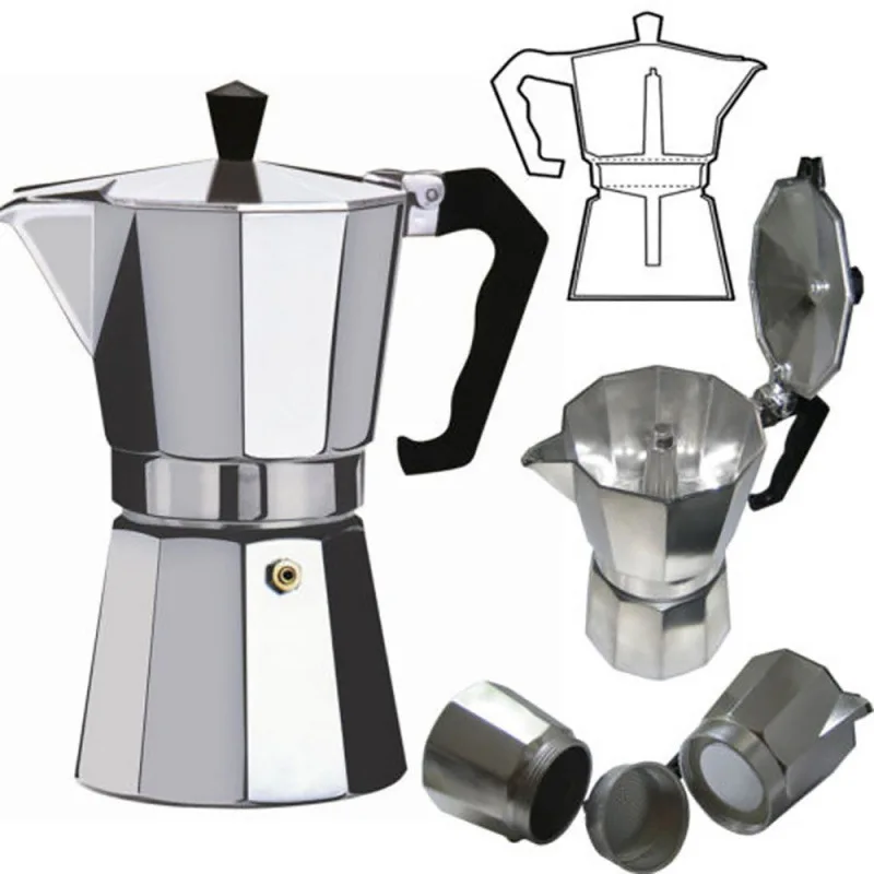 Coffee Maker Machine Aluminum Mocha Pot Mocha Coffee Pot Octagonal Aluminum Span coffee maker coffee pot espresso maker