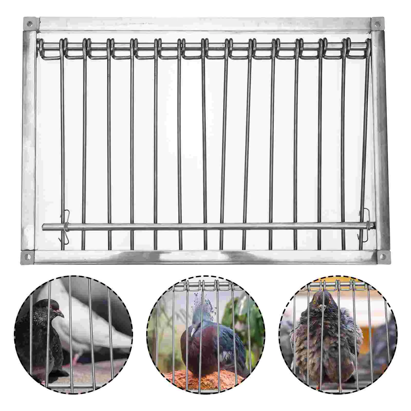 

Stainless Steel Bird Cage Pigeon Trap Pet Door Homing Entrance Metal Bar Loft Traps Door Supply