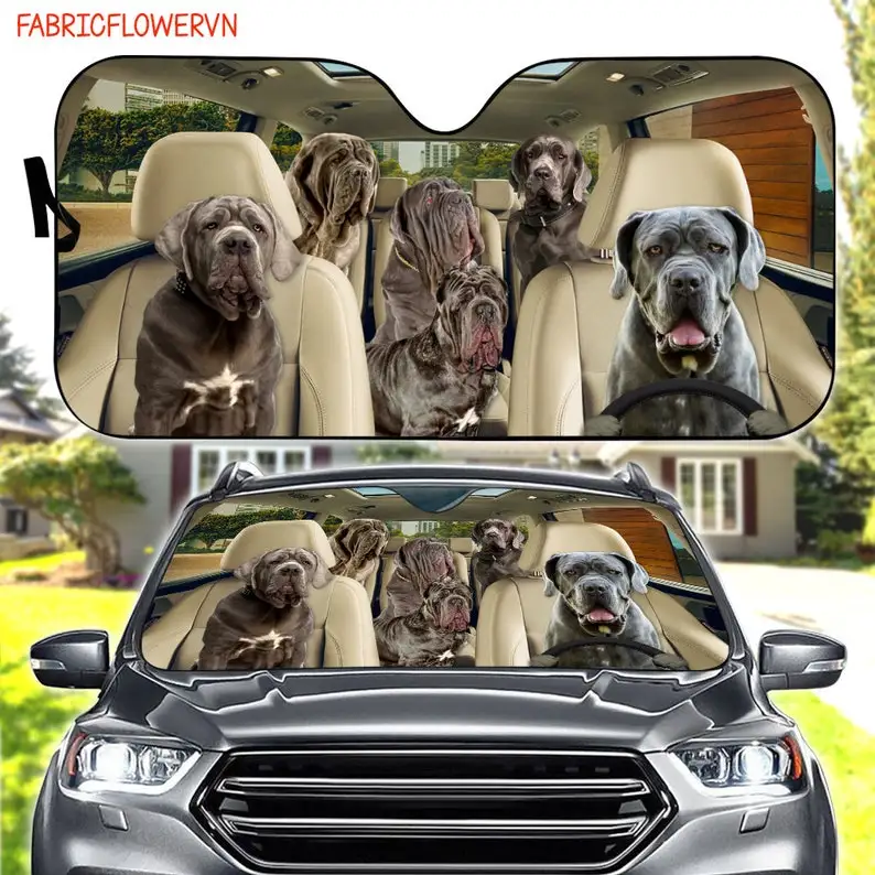 Neapolitan Mastiff Car Sunshade, Dog Car Decoration, Dog Windshield, Dog Lovers Gift, Dog Car Sunshade, Gift For Mom, Gift For D цена и фото
