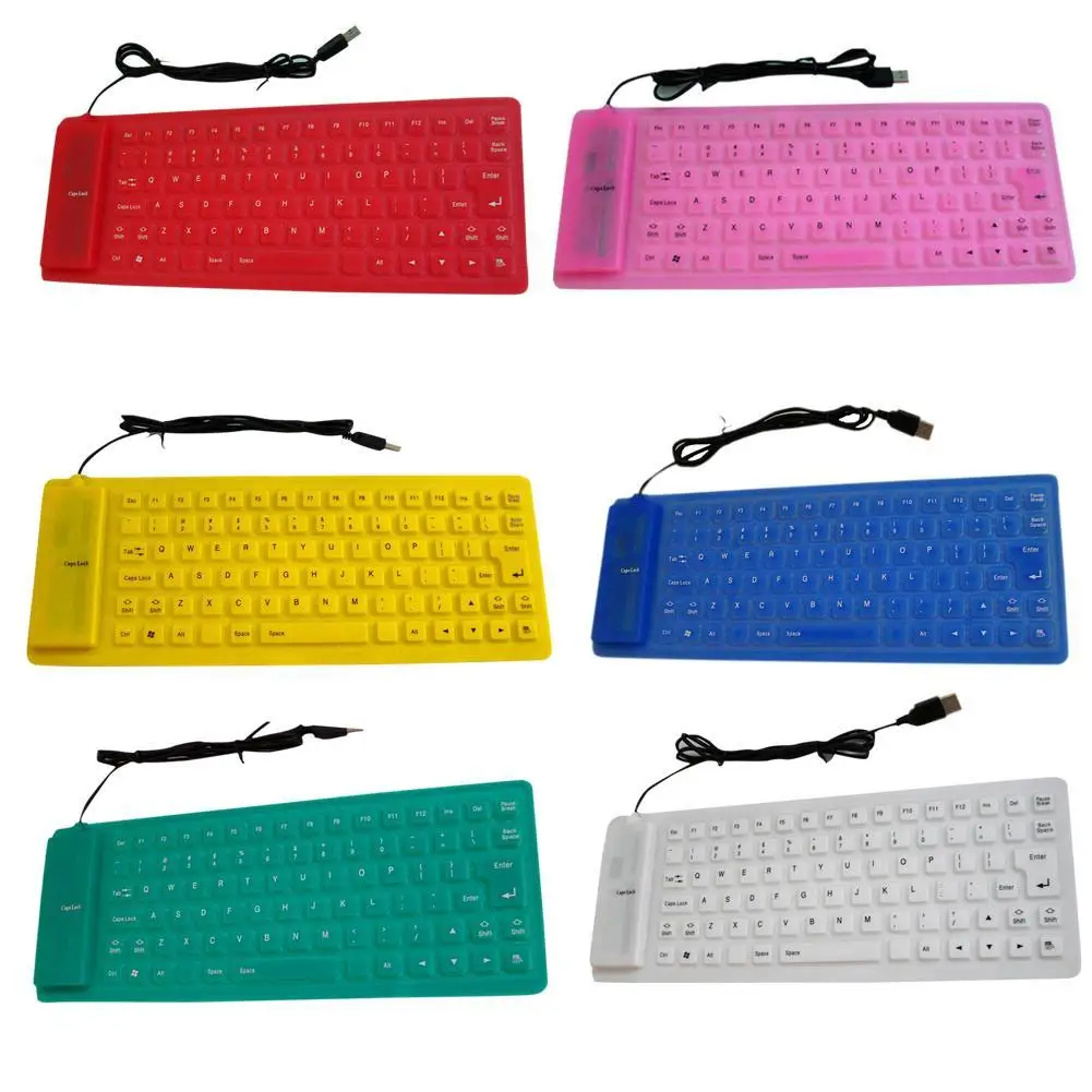 85keyFlexibleSoftSiliconeKeyboardWaterproofDustproofDesktopUsb