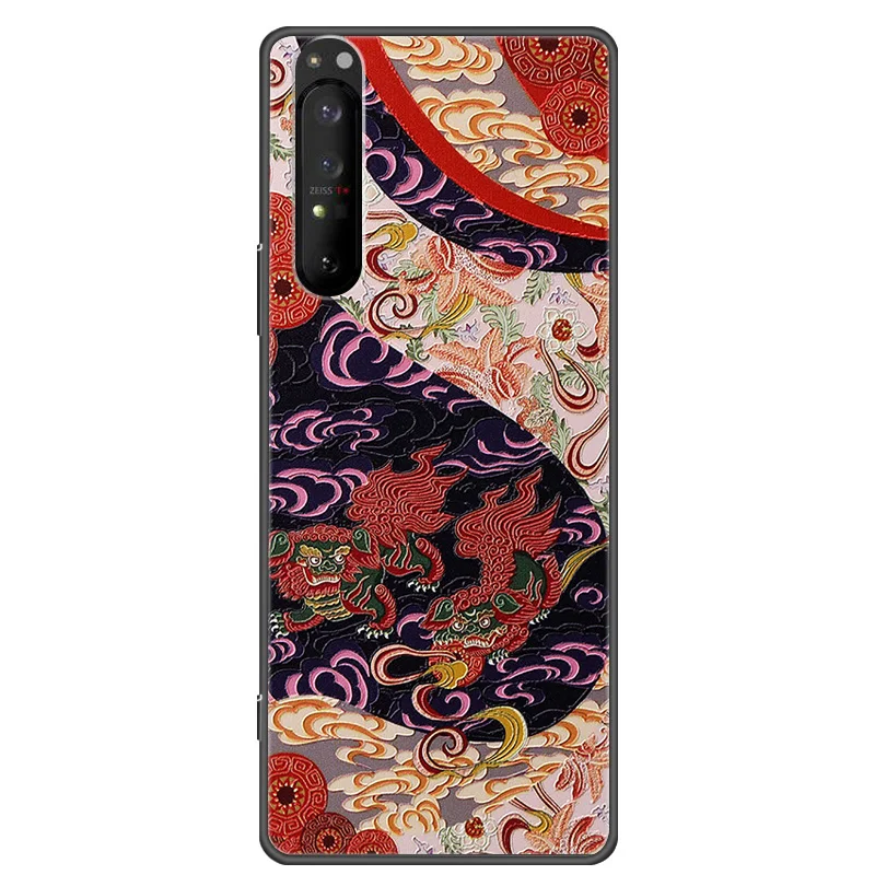 Vintage 3D Textured Silicone Phone Case with Embossed Design