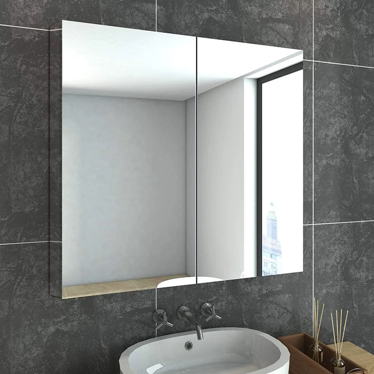 Modern Bathroom Cabinet Mirror Aluminum Light Up Mirror Make Up LED Bathroom Vanities