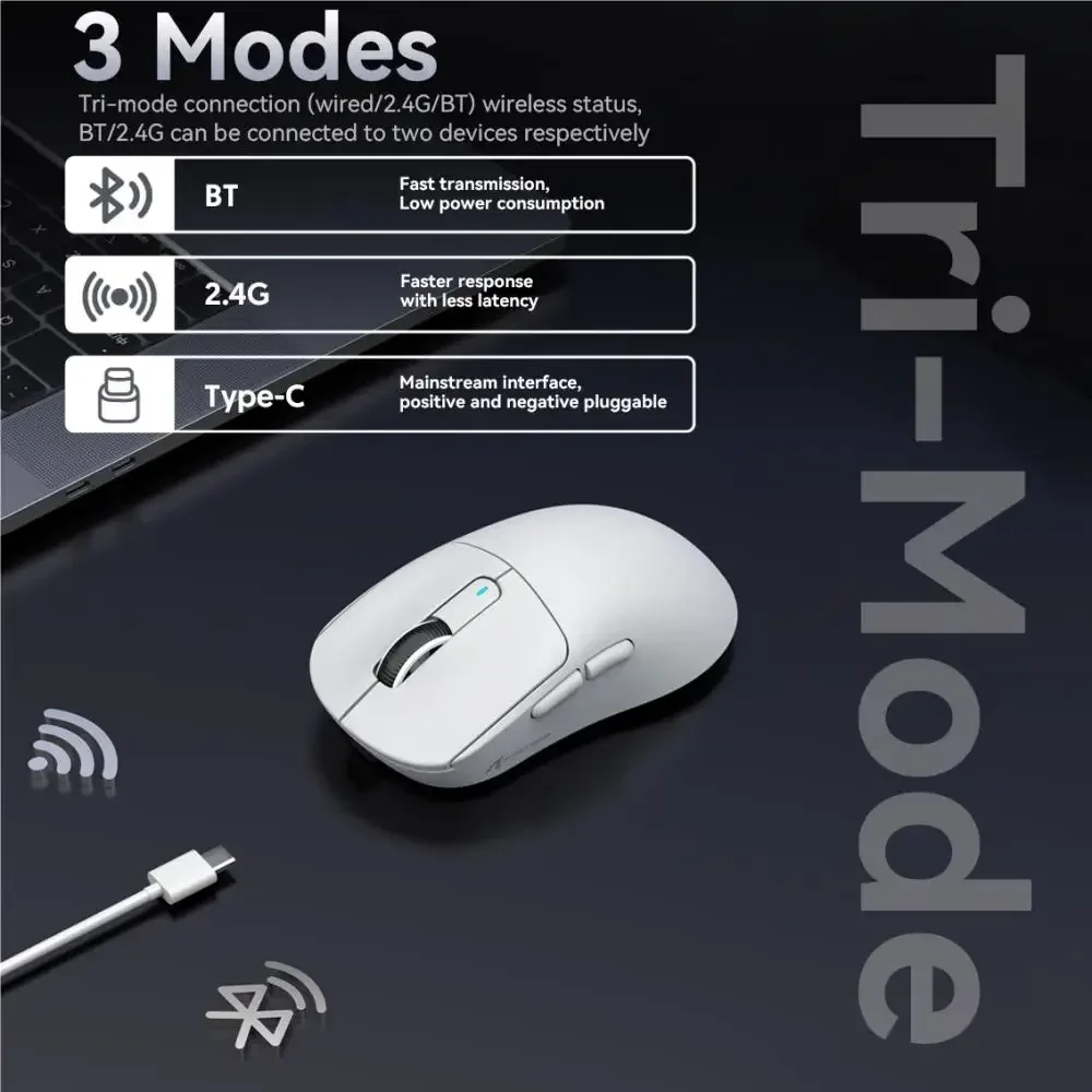 X3 X3Pro Attack Shark PAW3395 Bluetooth Mouse Lightweight Wireless Gaming Mouse Tri-Mode 26K DPI PAW3395 PC Laptop Win Mac