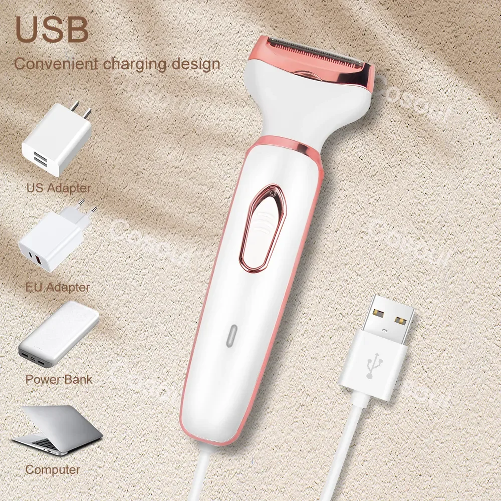 4 in 1 Women Body Hair Removal Shaver Trimmer Epilator Underarm Hair Leg Pubic Sensitive Area,electric shaver,body hair trimmer,hair removal epilator