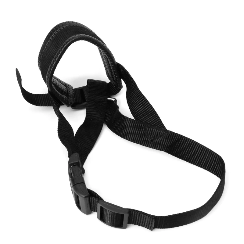 E56C Padded Dog Muzzle Pet Head Halter Collar for Large Dogs Nylon Loop Anti-Biting Pulling Head Leash XX