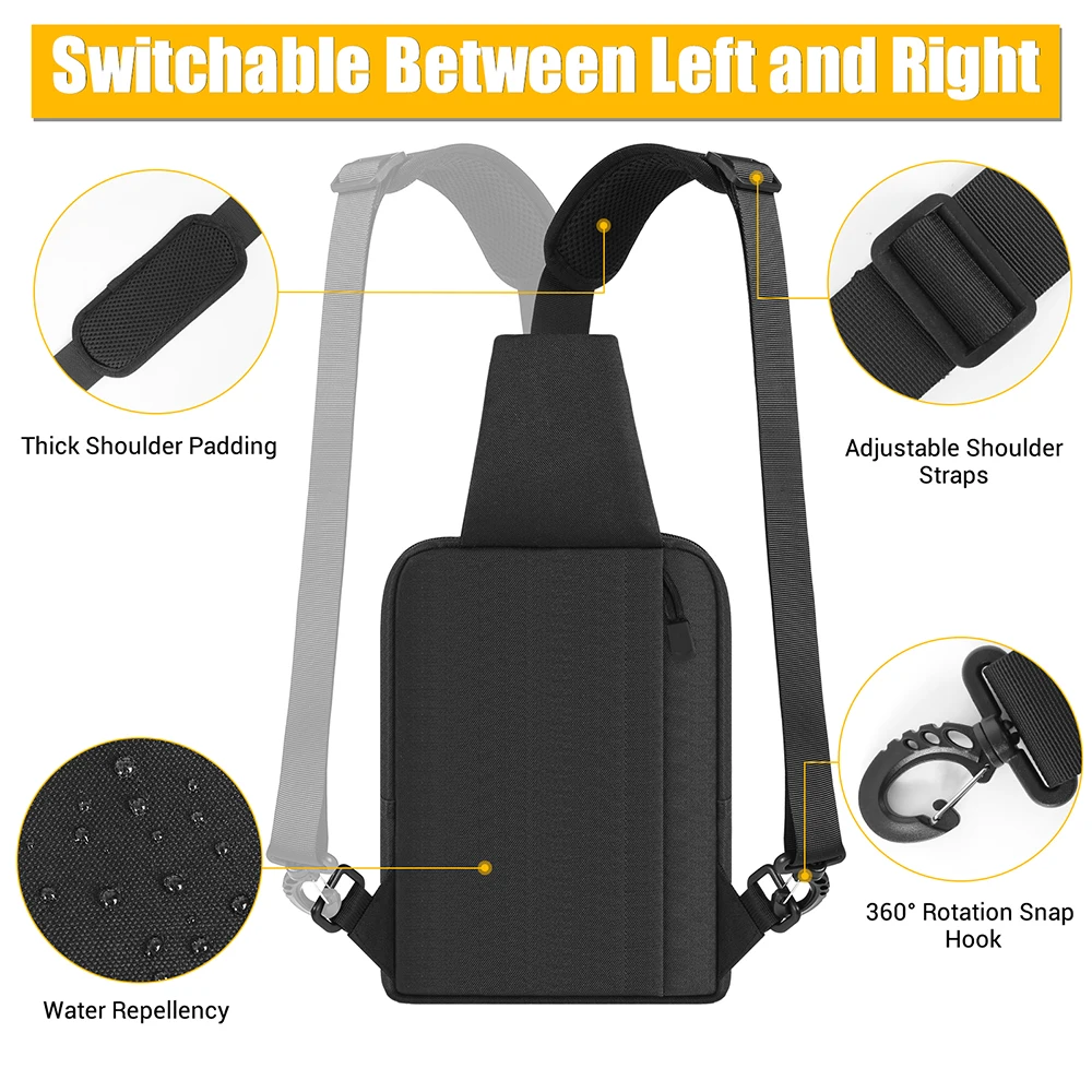 Tactical Gun Bag Pistol Bag Concealed Gun Carry Storage Bag Outdoor Shoulder Bag Chest Pack Sling Bag for Hunting Sport Pack 4