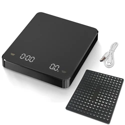 Enhanced Digital Kitchen and Coffee Scale with Timer & LED Backlight, High Precision - 3Kg (LED WHITE)
