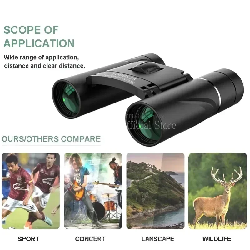 1000X25 Zoom Telescope Professional BAK4 HD Powerful Binoculars Long Range Portable Outdoor Folding FMC Binocular Camping Travel 5