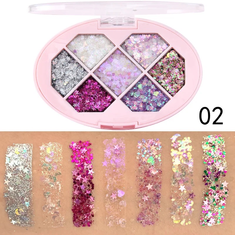 VOTACOS Silver Glitter Eyeshadow & 3Pcs Face Gems Stick on Set, Shimmer  Cream Eye Shadow & Hair Jewels Face Rhinestones, Single Eyeshadow Palette 