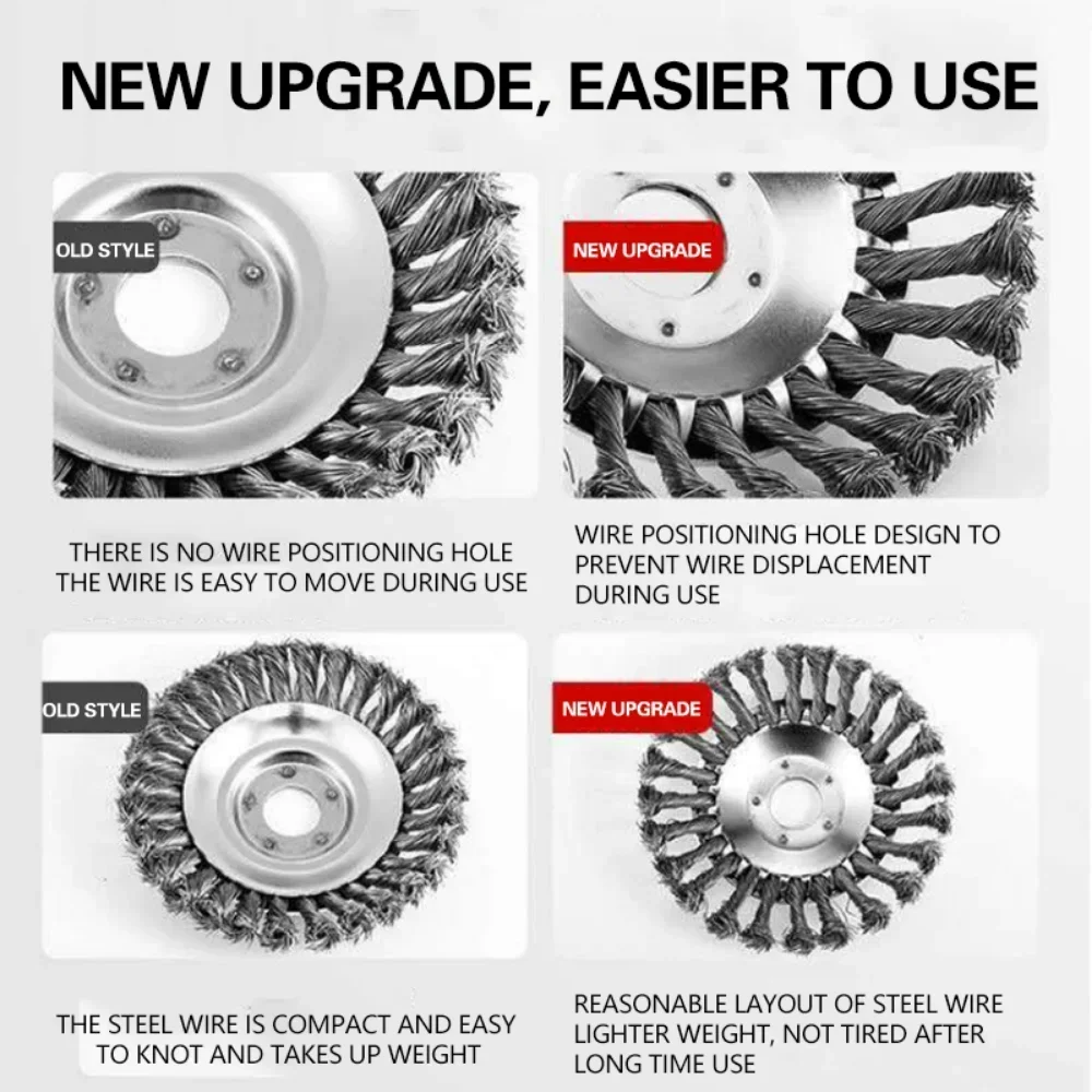 Upgrade 6/8/10 Inch Weed Brush Cutter Head Lawn Mower Universal Grass Trimmer Head Steel Wire Wheel Brush Garden Trimmer