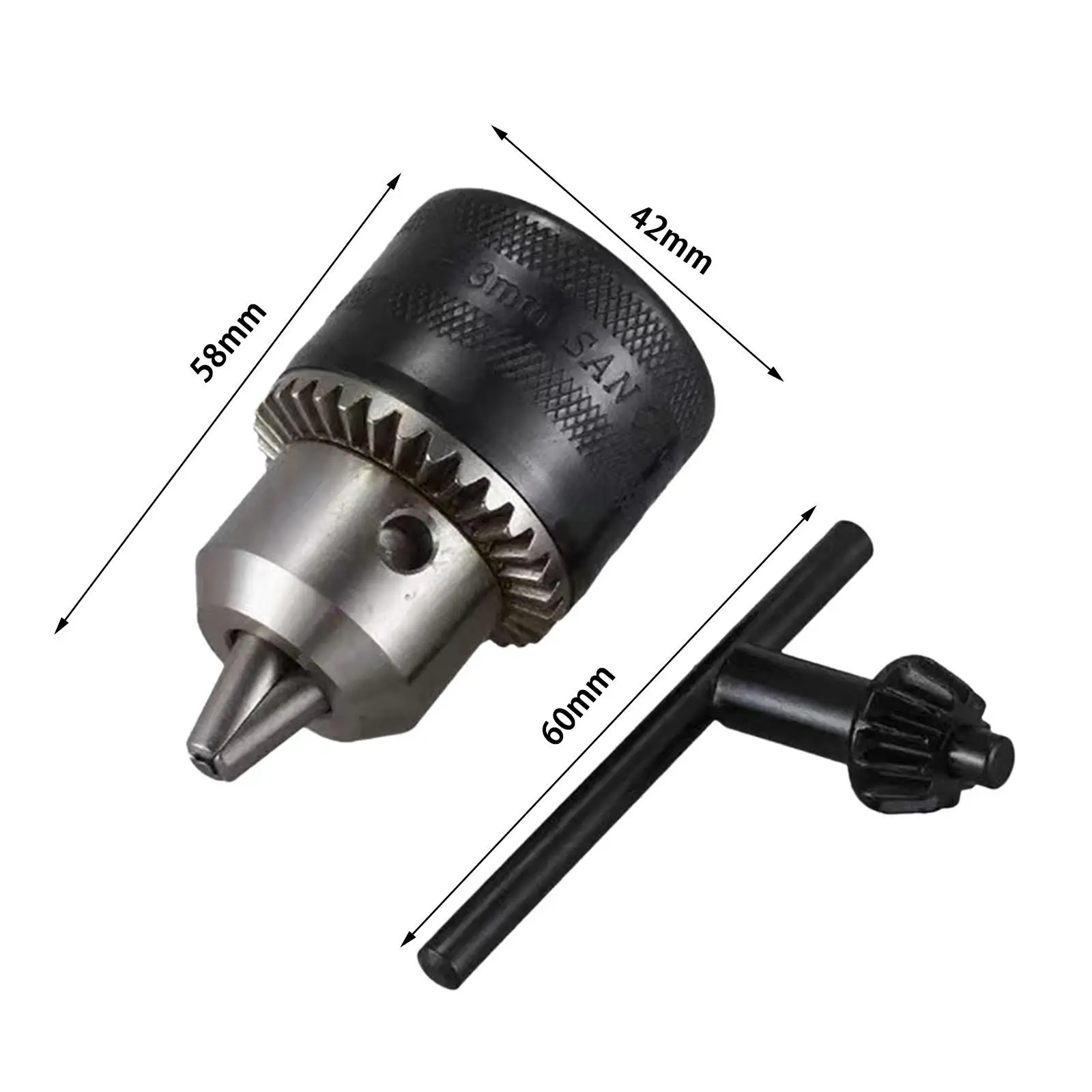 1.5-13mm Drill Chuck for Electric Drill Clamping Sturdy Drill Chuck Key Wrench Heavy Duty 1.5-13mm B16 Light Taper Hole Chuck