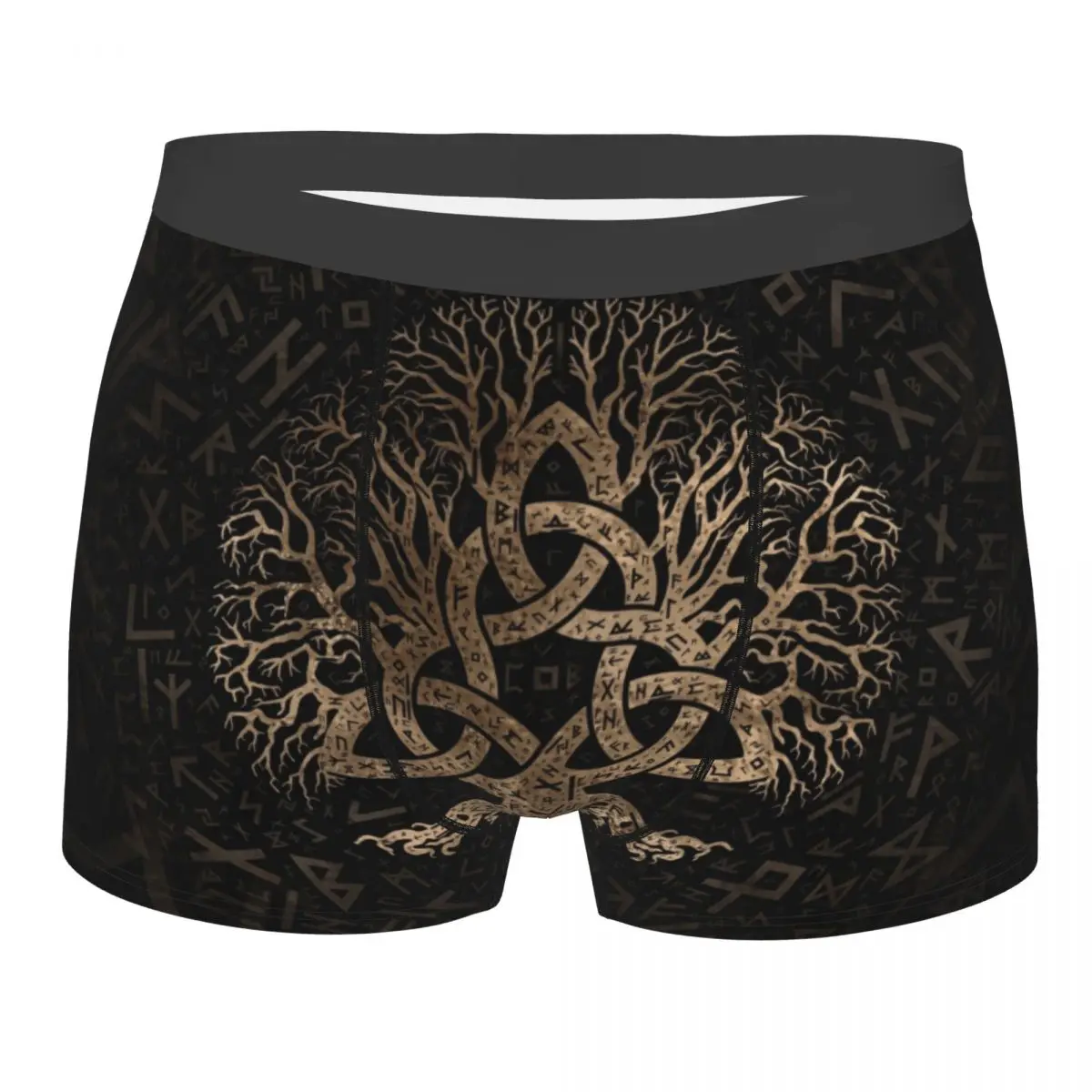 

Tree Of Life With Triquetra On Futhark Pattern Boxer Shorts Men Viking Norse Yggdrasil Underwear Panties Briefs Soft Underpants