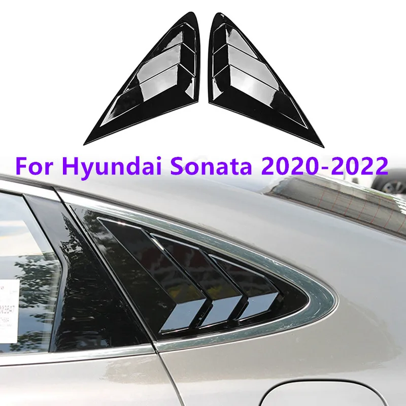 

Glossy Black Car Rear Side Vent Window Scoop Louver Cover Trim For Hyundai Sonata 2020-2022