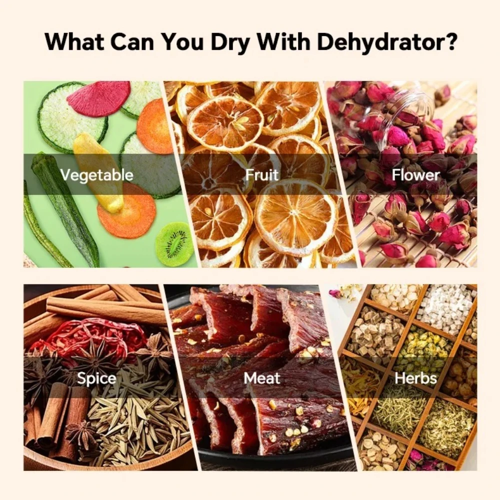 2000W Commercial Food Dehydrator 20 Trays Stainless Steel Jerky Maker 110V 220V Meat Fruit Dryer Machine 30-90℃ Pet Treat 6