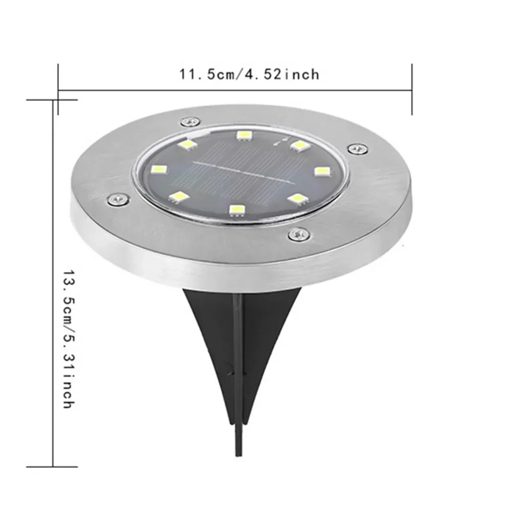 4/1Pack 8LED Solar Power Disk Light Outdoor Garden Solar Underground Light Deck Spotlight Buried Led Lamp Garden Decor solar lights,solar led lights,solar ground lights,garden lighting