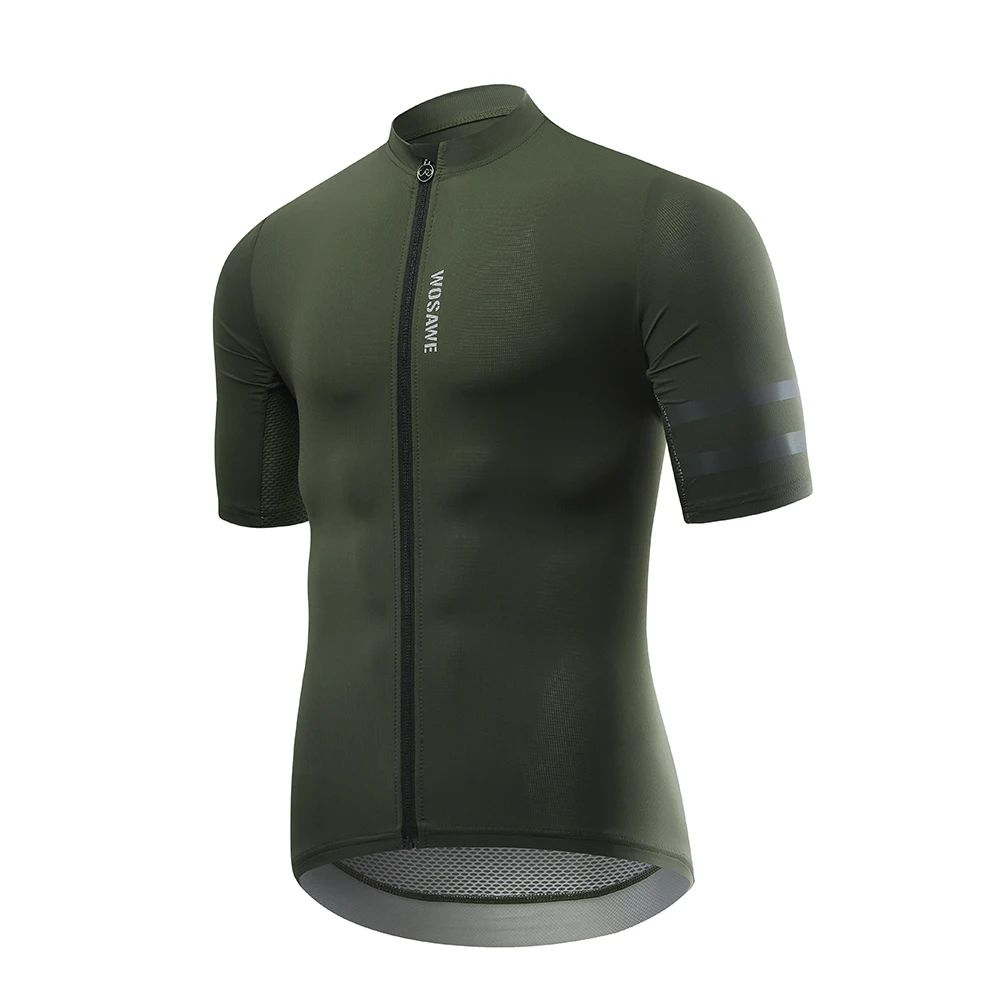 thumbnail image 1 of WOSAWE - Maillot de ciclismo para hombre, manga corta, camisetas para ciclismo de montaña, transpirables, reflectantes, ligeras, ropa deportiva, 1 of 5