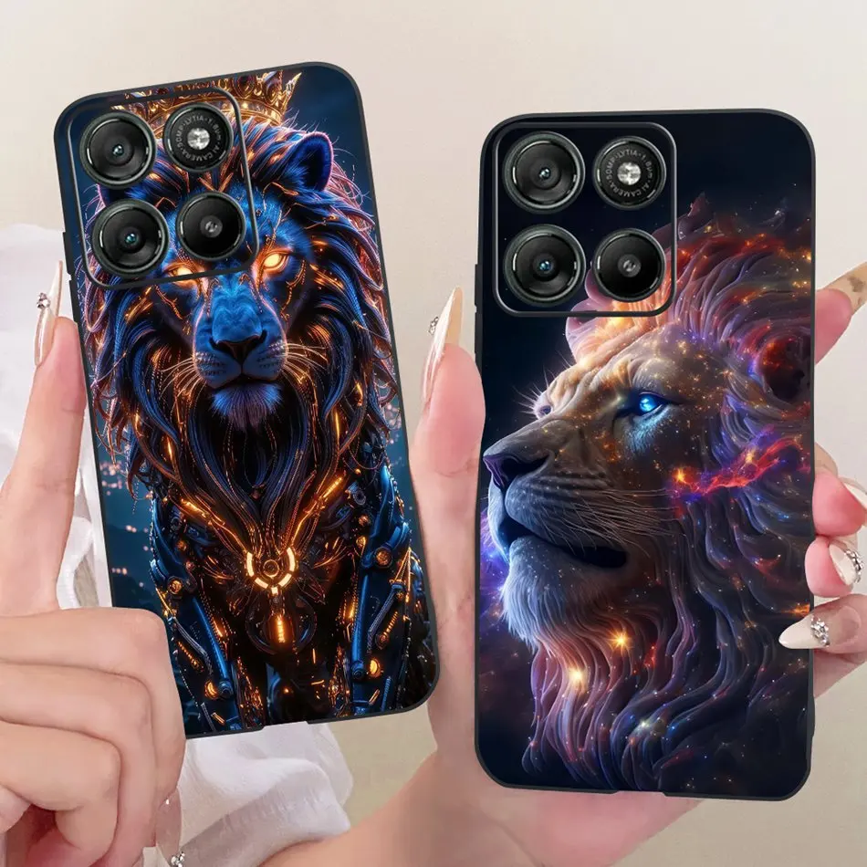 Cool Dragon Tiger Pattern Black Silicone Phone Case with Soft Bumpers