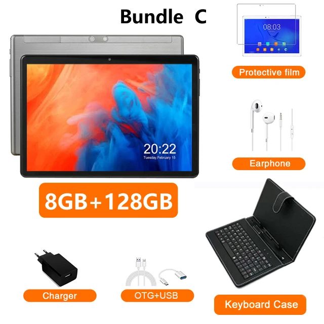 Global Google Version 4G LTE Tablet 10 Inch Android 10.0 Deca Core Google Play Dual 4G LTE 8+128GB GPS Bluetooth WiFi Tablet Pc 