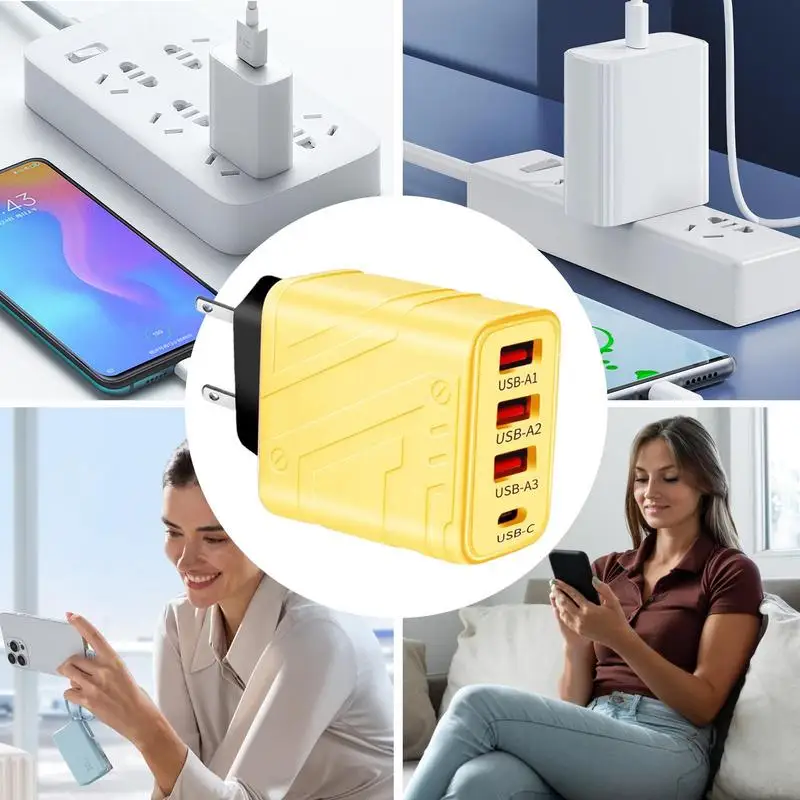 USB Wall Plug Fast Charging Wall USB Charger Portable Wall Charger USB Type C Phone Charger Fast Charge Block 40W For