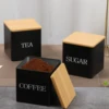 3Pcs Coffee Bean Storage Canisters Tea Sugar Vacuum Sealed Jars Iron Canisters Heat Kitchen Cream Can Airtight Lid 1