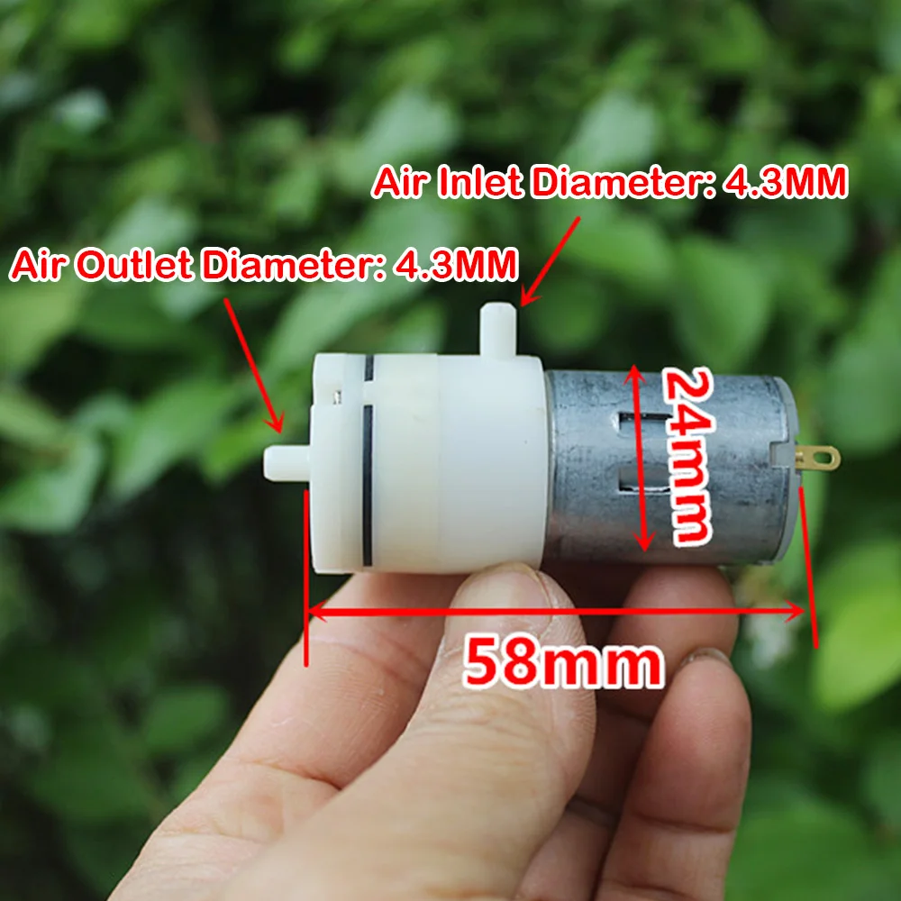 Micro Air Pump 370 DC 3.7V 8W Small Booster Pump Diaphragm 120kpa Large Flow Carbon Brush Motor Fish Tank Oxygen