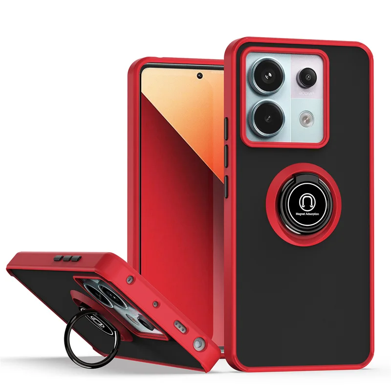 Armor Matte Shockproof Case with Magnetic Ring Holder and Stand