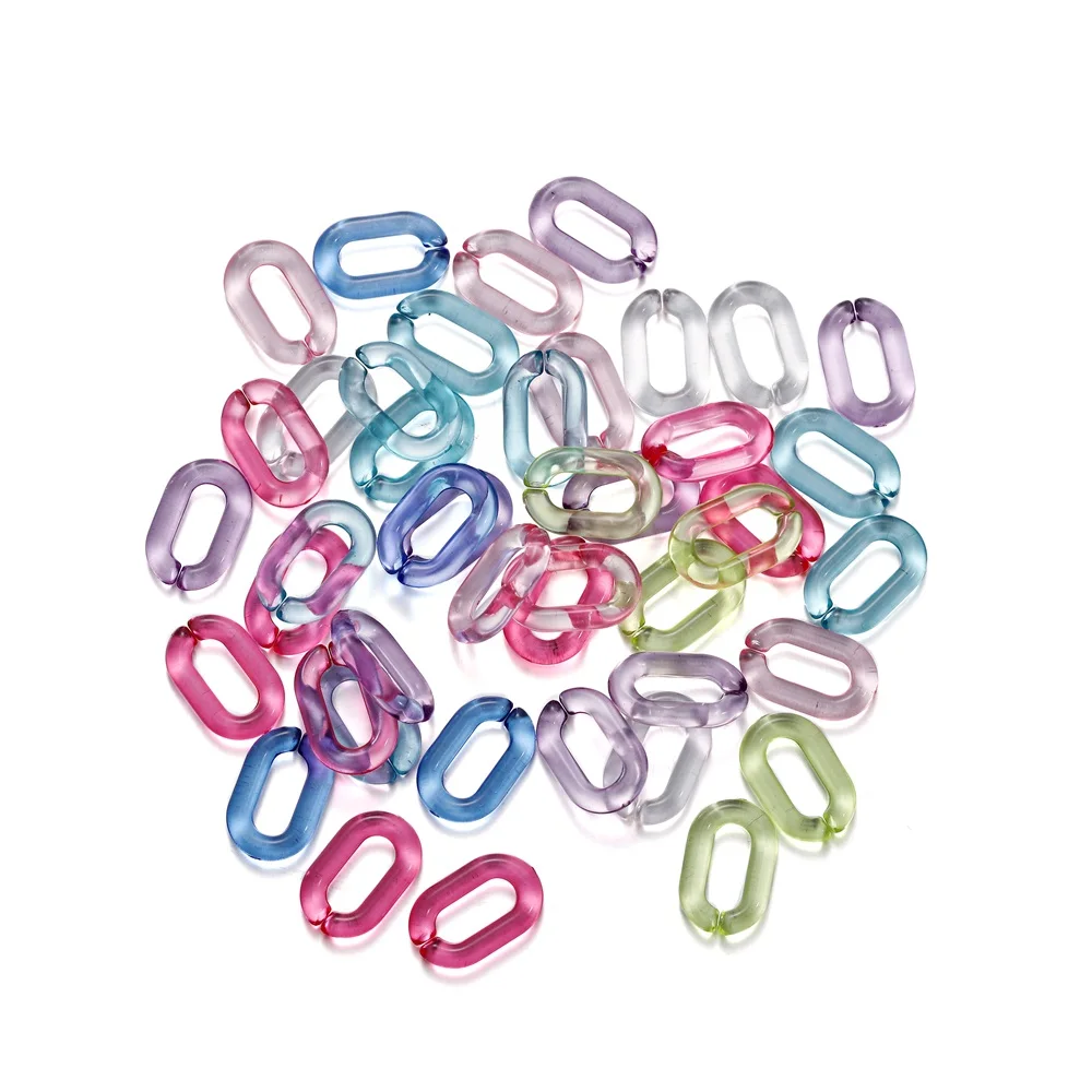 

50-100pcs Colorful Acrylic Link Chain Lobster Clasp Keychains For Necklace Bracelet Making Colorful Chain Plastic Chain Links