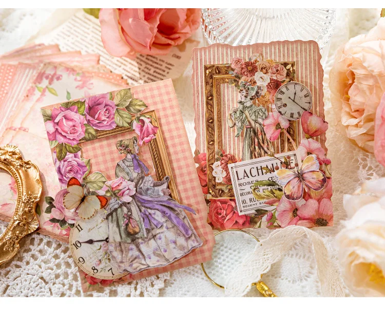30-Blatt-Papierset aus Vintage-Mischmaterial mit gemischtem Muster, mit Aquarell im Retro-Stil – wie Farbverlaufsmustern – Detail 4