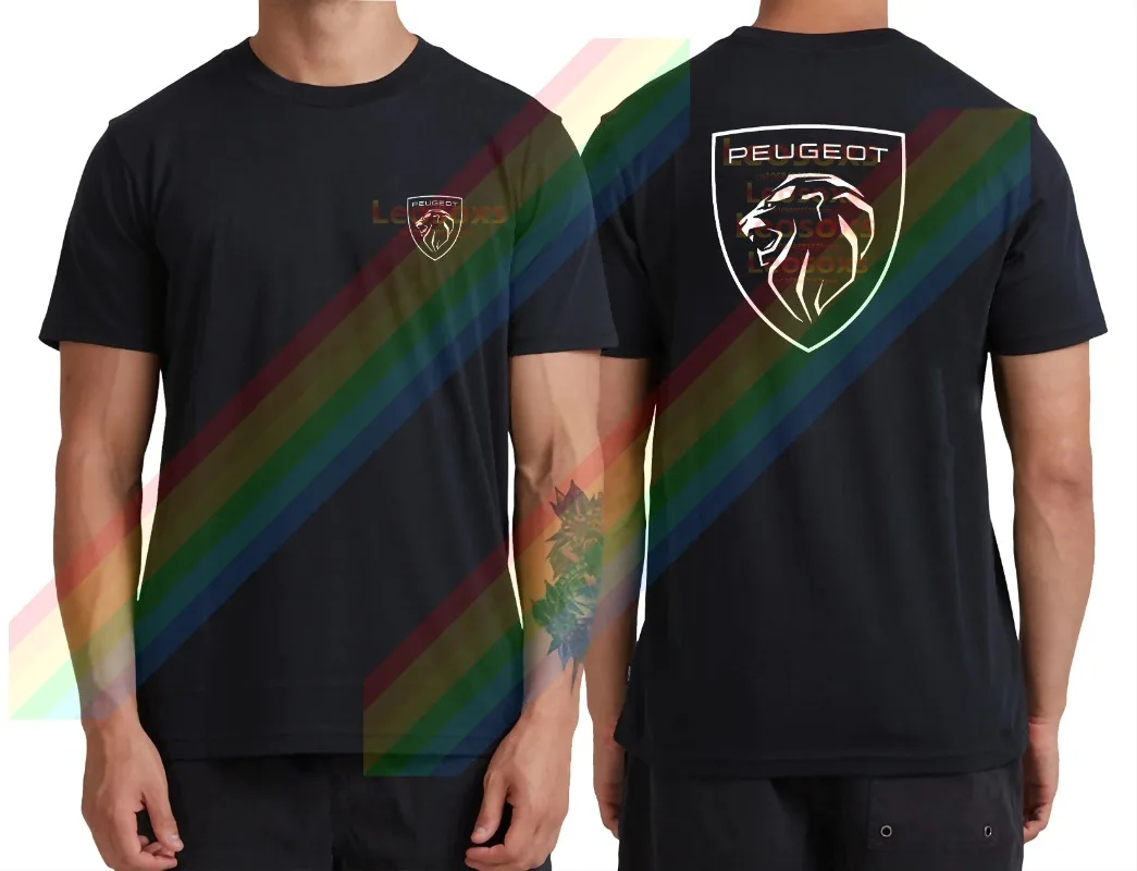 

[TEW] New summer men's printed cotton T-shirt Peugeots black breathable large size women's short sleeve S-6XL